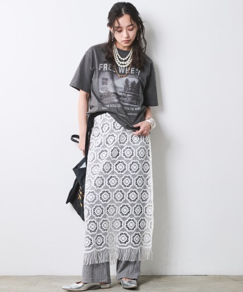 「CHIC STYLE」 半袖Tシャツ M オフホワイト レディース_画像9