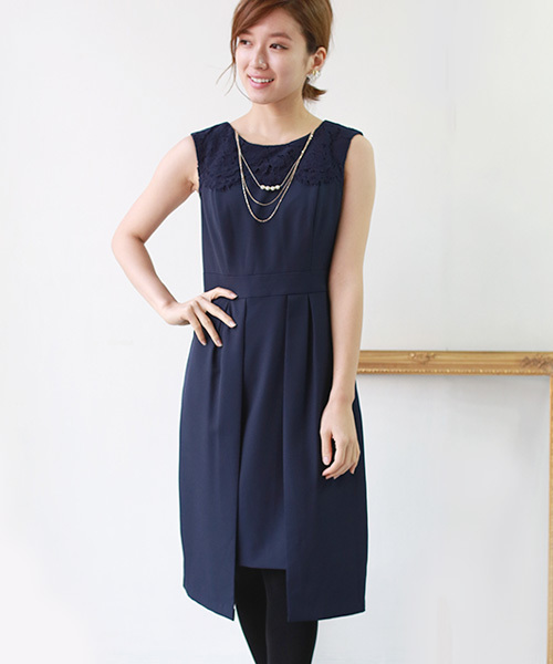 ワンピース Dorry Doll 取外し可パールネックレス付きレース切替えバックレースアップリボンデザインワンピース Zozotown Paypayモール店 通販 Paypayモール