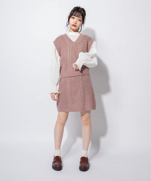 SETTO セット ニットベスト セット SETTO BOU VEST ニットベスト ニットジレ STKN6001-5A FREE