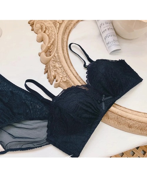 ②複数割-500★B65×3♡ブラジャー&ショーツセット✨ Lace Ladies ブラジャー ショーツセット ノンワイヤー ブラ