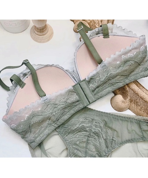 Lace Ladies ブラジャー ショーツセット ノンワイヤー ブラ