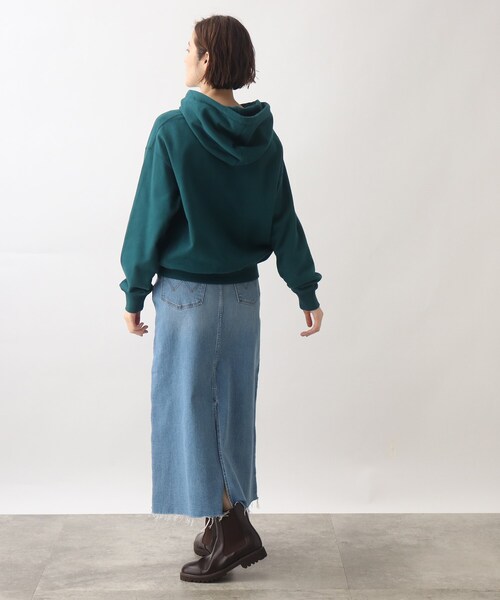 パーカー 「Wrangler（ラングラー）別注」オーバーサイズで旬なデザイン。裏毛フードプルオーバー レディース Wrangler（ラングラー）別注】オーバーサイズで旬なデザイン。裏