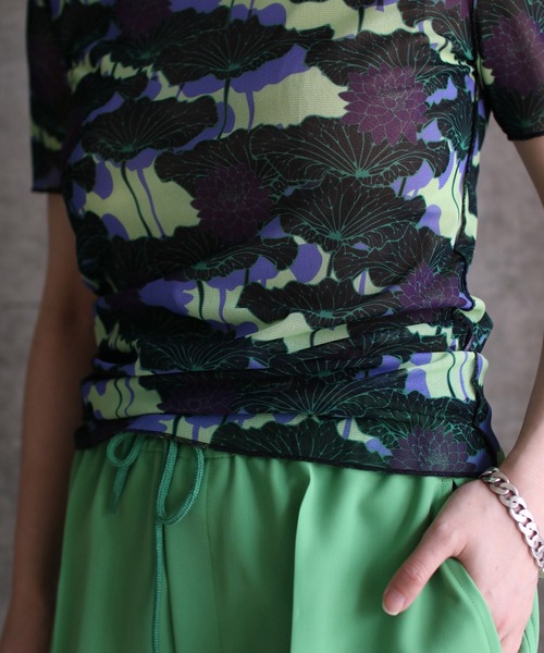 tシャツ FLORAL STRECH TULL H/S TOP レディース grapevine by k3 tシャツ FLORAL STRECH TULL H/S TOP