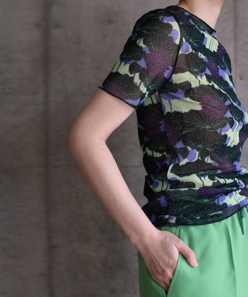 tシャツ FLORAL STRECH TULL H/S TOP レディース grapevine by k3 tシャツ FLORAL STRECH TULL H/S TOP