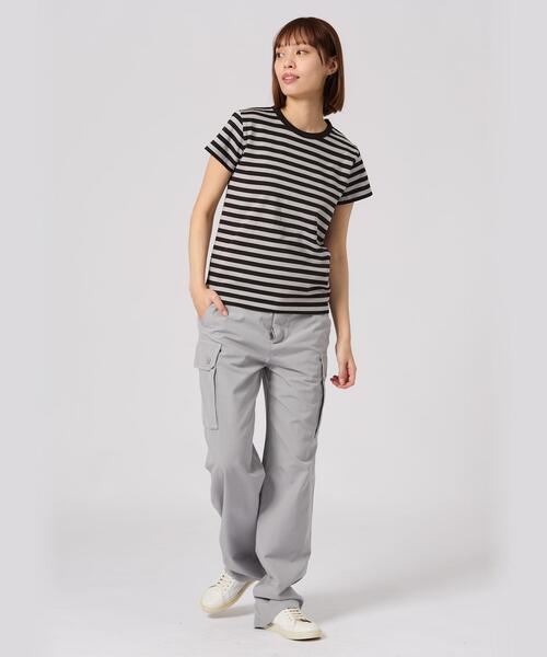 agnes b.（アニエスベー） tシャツ 細ボーダー コットン 半袖Tシャツ