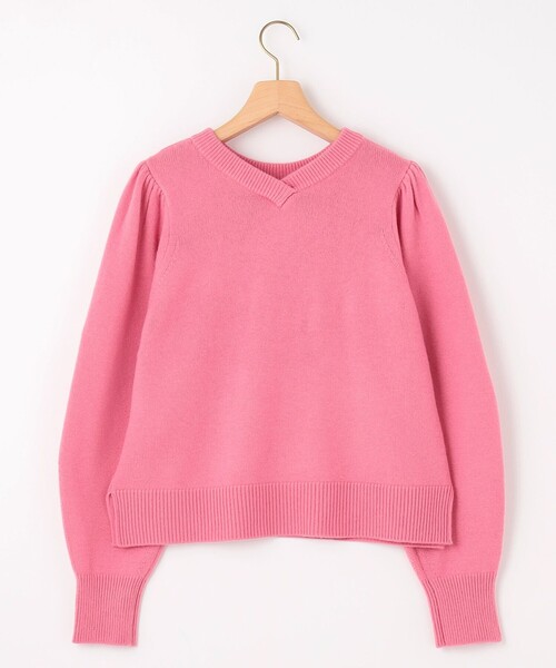 【8色展開・前後着用可】ウールカシミヤミックス パフスリーブ ニット 組曲 ニット セーター 「8色展開・前後着用可」ウールカシミヤ