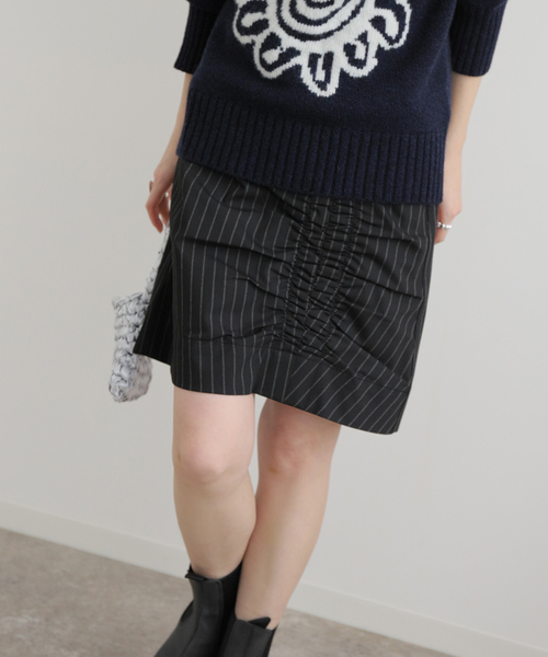 スカート GANNI SKIRTS スカート 「GANNI / ガニー」Stretch Stripe Mini Skirt：ミニ