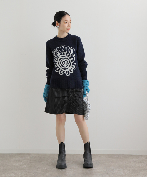 スカート GANNI SKIRTS GANNI Checkered Skirt | Blue | FARFETCH