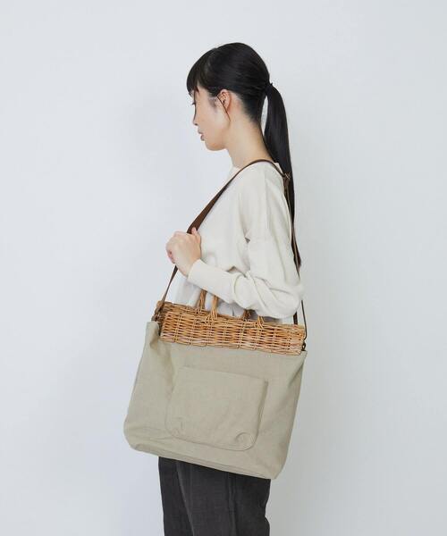 LOISIR かごバッグ カゴバッグ 「2WAY」異素材コンビトート