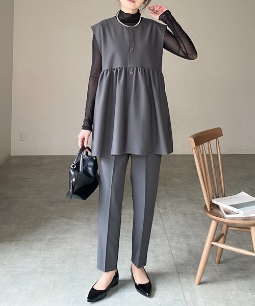 She's Closet セットアップ 卒園式 卒業式 ギャザーペプラムジレベスト