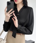 ブラウス シャツ 入学式 品のある光沢感できれ...の詳細画像5