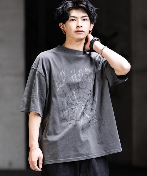 Ed Hardy（エド・ハーディー） tシャツ ピグメント加工ロックプリント