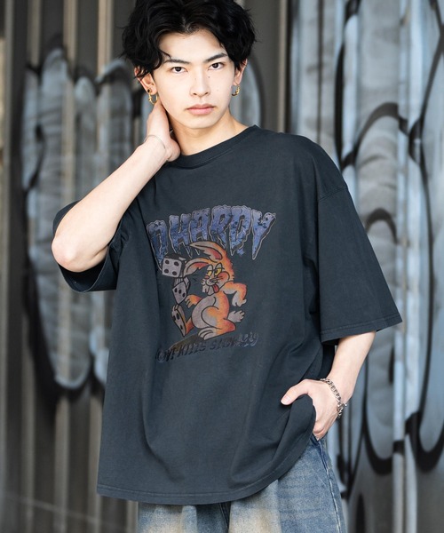 EdHardy エドハーディー tシャツ 半袖 グランジ y2k punk Ed Hardy（エド・ハーディー） tシャツ ピグメント加工ロックプリント