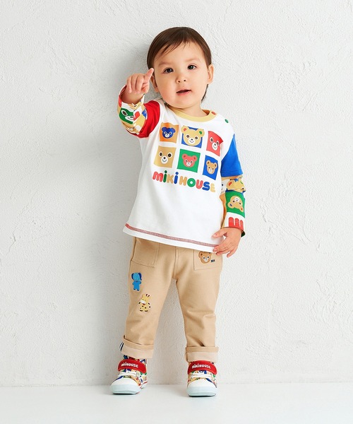 tシャツ パズルブロックプッチー長袖Ｔシャツ キッズ 子供服 男の子の画像