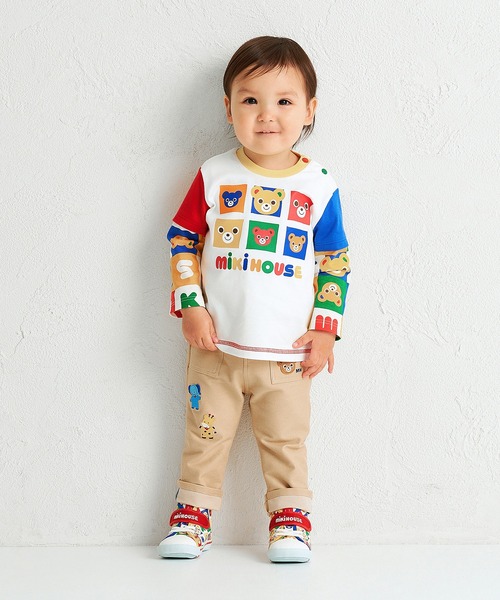 tシャツ パズルブロックプッチー長袖Ｔシャツ キッズ 子供服 男の子の画像
