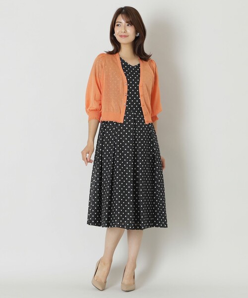 To Be Chic レーヨン　ポリエステル　五分袖 カーディガン　42 To Be Chic レーヨン ポリエステル 五分袖 カーディガン 42