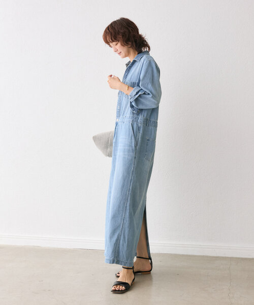 デニム★コットン混★シャツワンピース★ REDVALENTINO RIVE DROITE シャツワンピース 「MONN×Yoshiiiiii」デニムシャツ