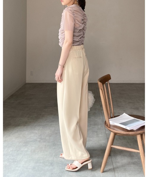 tシャツ ソフトチュールトップス レディース rectangle tシャツ 3WAYチュールドッキングカットソー