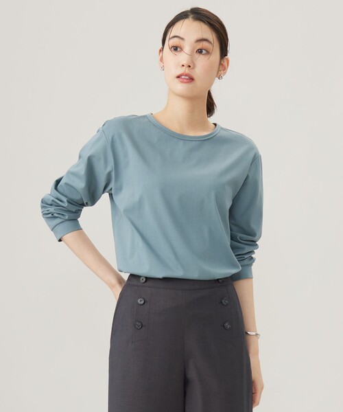 tシャツ プレーティング シャツテール ロングスリーブ Tシャツ レディース