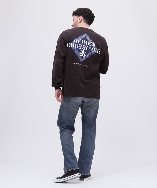 AVIREX tシャツ 「CROSSOVER」BANDANA PATCH LONGSLEEVE T-SHIRT