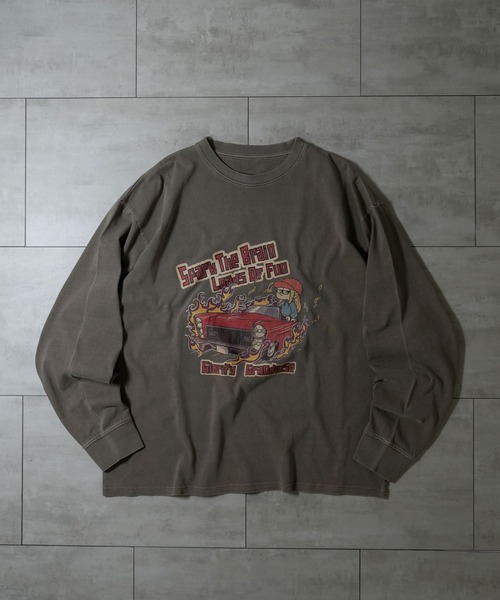Starting Over tシャツ Pigment hard wash long sleeve T-shirt