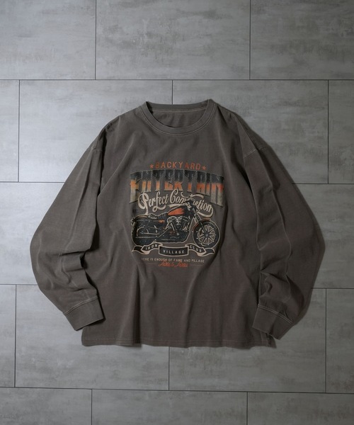 STONE  Tシャツ 長袖 Starting Over tシャツ Pigment hard wash long sleeve T-shirt