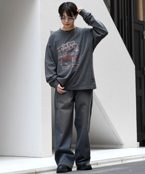 Starting Over tシャツ Pigment hard wash long sleeve T-shirt