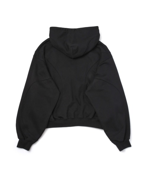 Noen パーカー ショートリブラインダブルジップフーディー メンズ