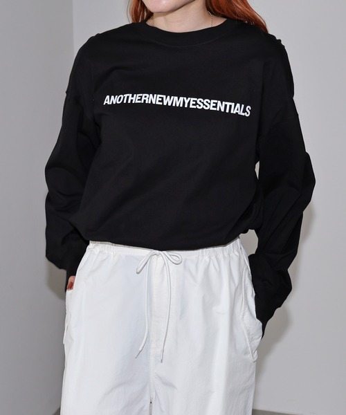 ANME tシャツ ANOTHERロゴプリント長袖Tシャツ レディース