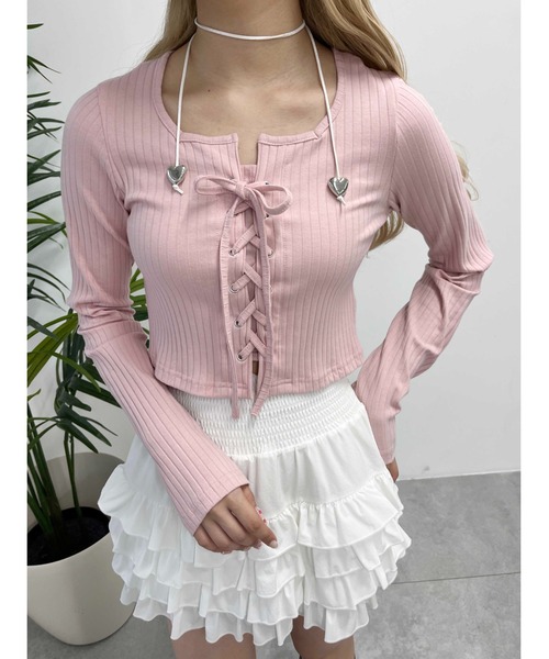 tシャツ コンパクトベロアトップス レディース LADY LIKE tシャツ サイド開きカットトップス レディース