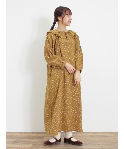 サマンサモスモス☆【slow linen】柄アソートフリルブラウス(ピンク) Samansa Mos2 ブラウス シャツ 「Slow linen」柄アソートフリル