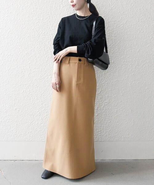 SHIPSロングコート　ビアズリースカート SHIPS any スカート any: エア ニードル ストレート ロング