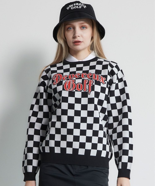 DEVEREUX GOLF セーター ニット Cafe Racer チェッカーニット