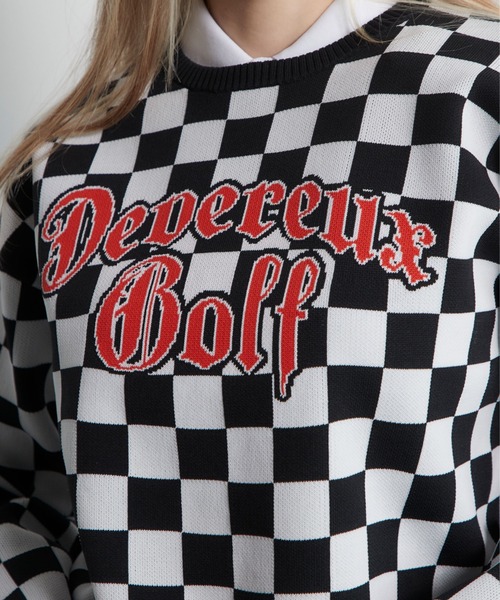 DEVEREUX GOLF ニット セーター Cafe Racerチェッカーニット
