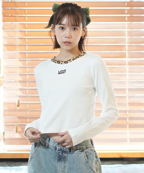 LOVE BOAT ラブボート 半袖 Tシャツ レディース ハローキティ バックプリント ロゴ LBKTSWIMT LBKT-ST02 LOVE BOAT ラブボート 半袖 Tシャツ レディース ハローキティ