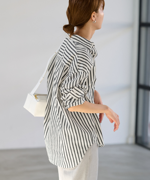 FRAMeWORK ブラウス シャツ 「追加」コットンストライプレギュラー