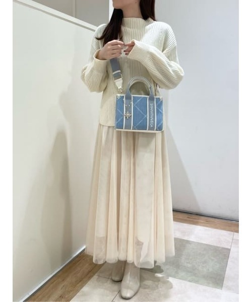 Samantha Vega ショルダーバッグ バッグ ロゴテープデニム風