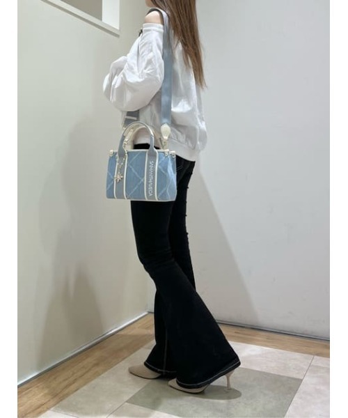 Samantha Vega ショルダーバッグ バッグ ロゴテープデニム風