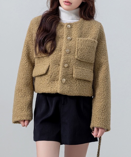 DAY CLOSET ジャケット ノーカラージャケット 「クロップド丈」金釦に