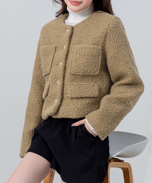 DAY CLOSET ジャケット ノーカラージャケット 「クロップド丈」金釦に