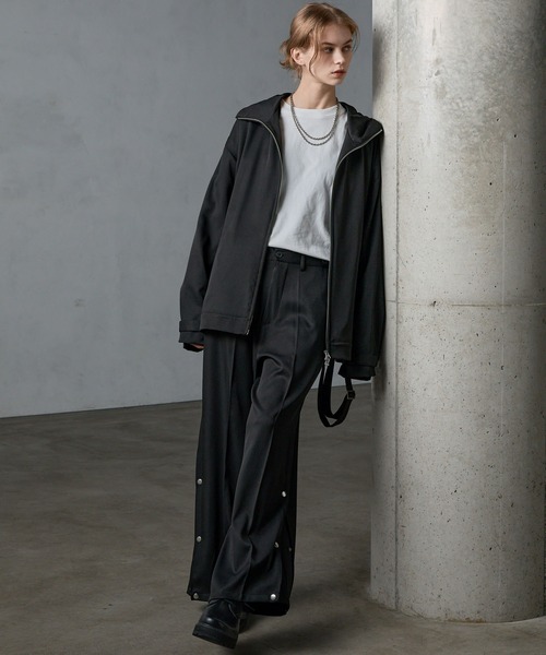 SERACE スラックス 「SERACE」Side button loose drape wide