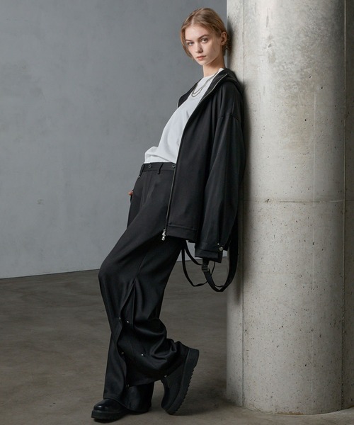 SERACE スラックス 「SERACE」Side button loose drape wide