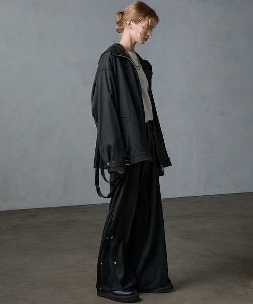 SERACE スラックス 「SERACE」Side button loose drape wide