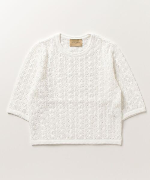 新品　未使用　ユナイテッドアローズ　半袖　カジュアル　ニット フリーサイズ UNITED ARROWS 「UNITED ARROWS」 半袖ニット FREE ホワイト