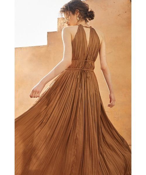 週末特別値下げestella.kワンピース　未使用 Estella.K ワンピース Sweetheart Linen Long Dress スカラップ