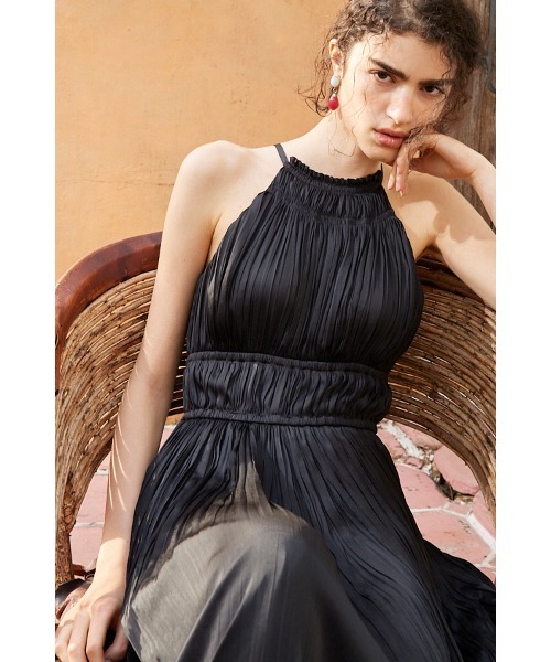 週末特別値下げestella.kワンピース　未使用 Estella.K ワンピース Sweetheart Linen Long Dress スカラップ