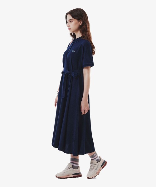 美品✨ラコステ 近年 鹿の子 ポロドレス ロングワンピース ワニ ベルト付 美品✨ラコステ 近年 鹿の子 ポロドレス ロングワンピース ワニ ベルト