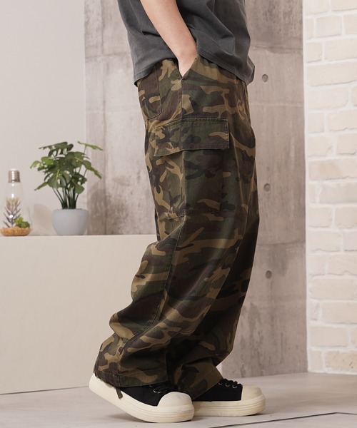 【THEAIRTOWN】カモフラージュ カーゴ ワイド パンツ◆ THEAIRTOWN】カモフラージュ カーゴ ワイド パンツ