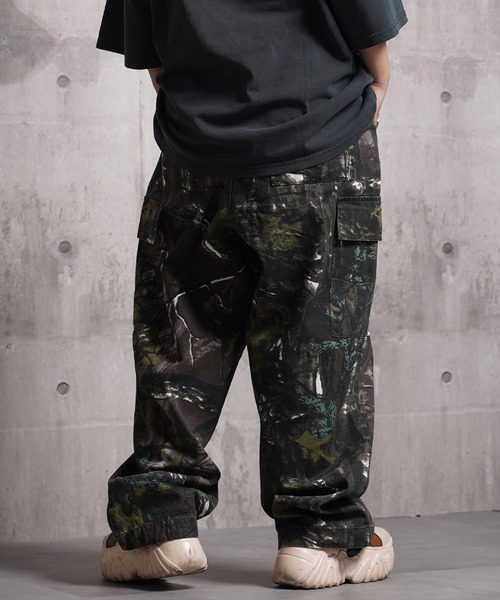 パンツ 2way camo baggy pants M 裾絞り可能2WAY 】カモフラミリタリーツイルワイドカーゴパンツ