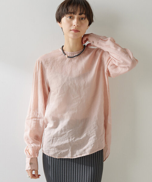 ファッション Whim Gazette ブラウス シャツ クルーネックラミーブラウス トップス